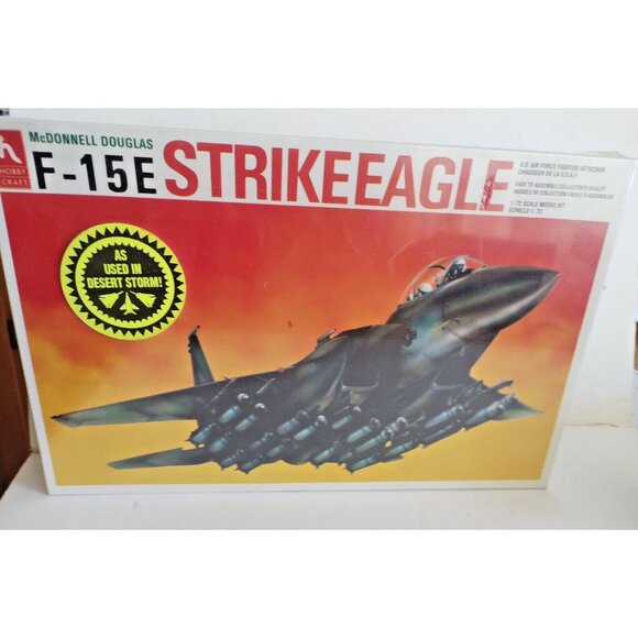 Vintage 1/72 Hobby Craft Airplane Model F-15E Strikeeagle Dessert Storm HC1372 - Picture 1 of 8